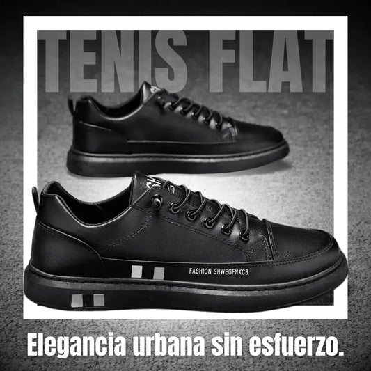 Tenis Flat™ Leather Sneaker