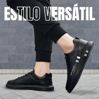 Tenis Flat™ Leather Sneaker