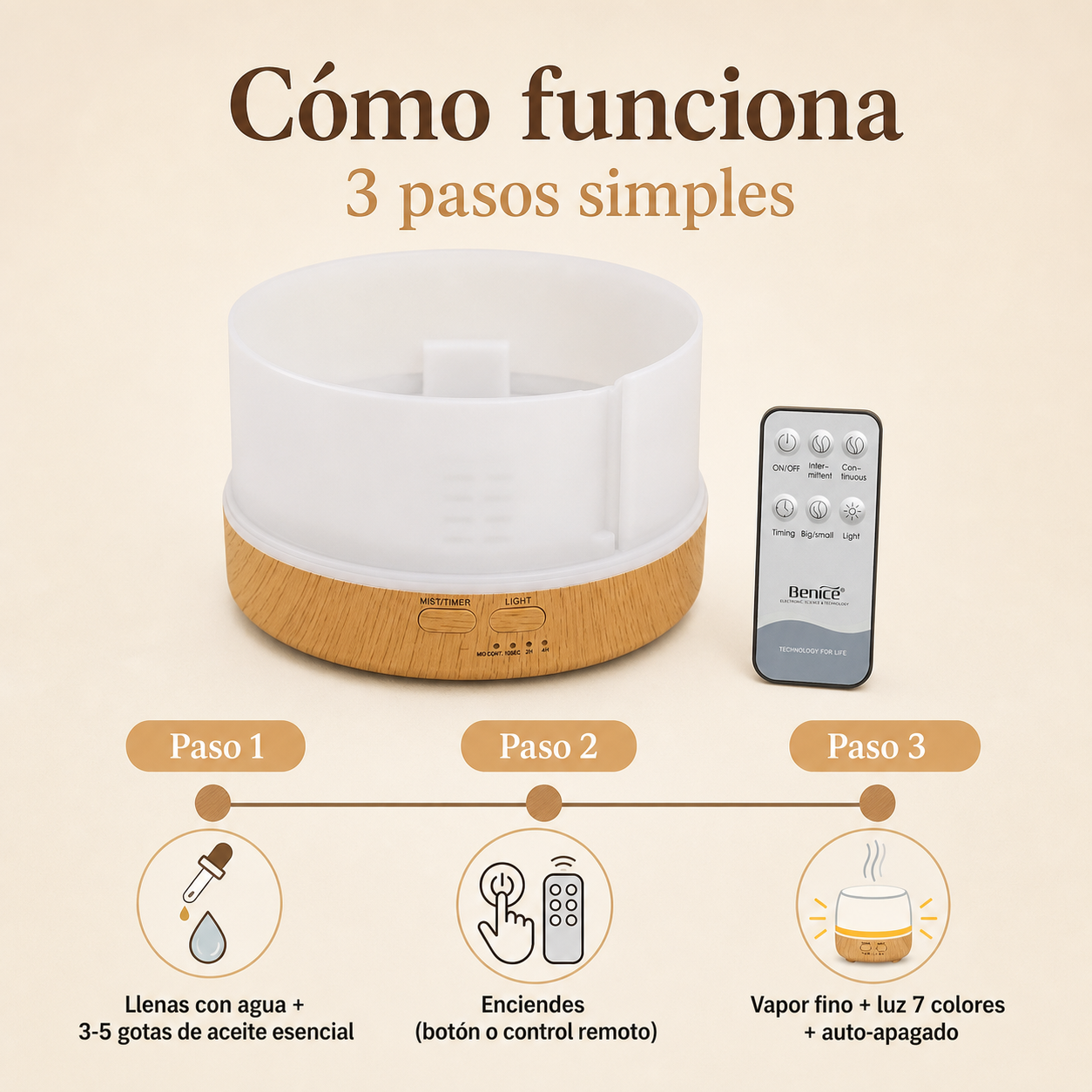 Humificador Bambu con Luz Led — vista 4