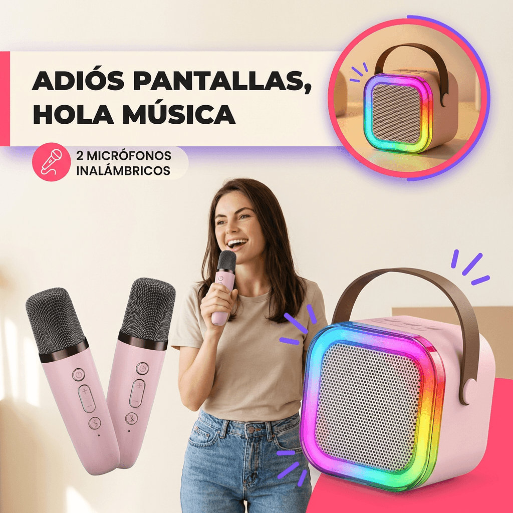 Mini Maquina de karaoke portatil conecta canta y disfruta