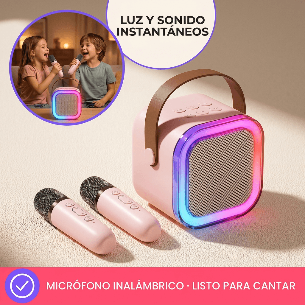 Mini Maquina de karaoke portatil conecta canta y disfruta
