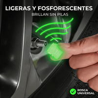 Kit 4 Tapas de Válvula Fluorescentes Universales - Rines que brillan solos en la oscuridad
